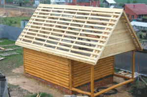 Двухскатная крыша для бани – этапы строительства (двухскатный, крыша, баня, строительство, стропильной системы, двускатной крыши) строительство