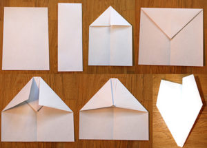 Самая простая и известная схема самолета из бумаги